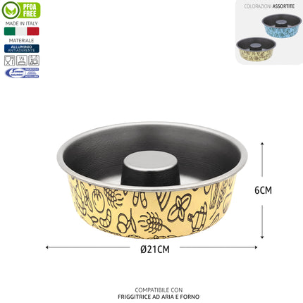Forma Ciambella Antiaderente Cm.20X6,5H Airfry Col. Ass. Accademia Mugnano