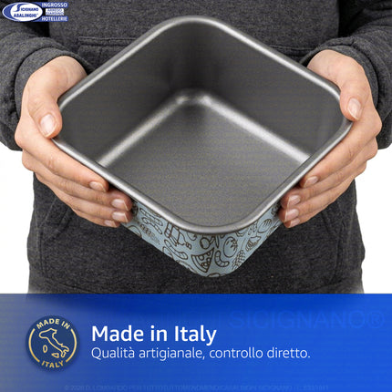 Teglia Quadra Alluminio Antiaderente Airfry, Colori Assortiti, Made in Italy, Compatibile con Friggitrice ad Aria e Forno Accademia Mugnano