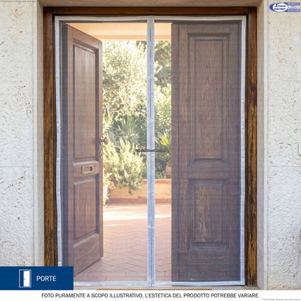 Zanzariera Magnetica WelkHOME Kalamitika | Tenda Auto-Chiudente per Porte e Balconi | Montaggio in 3 Minuti Senza Fori | Tessuto Bianco Alta Luce (120x220 cm / 140x230 cm) Due Esse