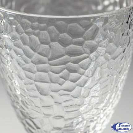 Arca Set Calici e Bicchieri 12 Pezzi (6 Vino + 6 Acqua) - Vetro Trasparente Lavorato 30cl - Resistente Lavastoviglie - Idea Regalo Casa Arca