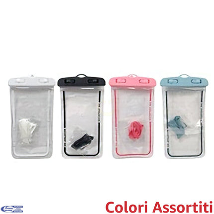 Custodia Smartphone Impermeabile Universale con Laccetto – Waterproof Bag Trasparente Touch, Mare Piscina Viaggio Due Esse