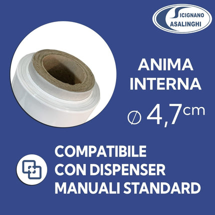 Casalinghi Sicignano Film Estensibile Manuale Bianco per Imballaggi 1-3-6 Bobine 2,6kg 50cm Anima Ø4,7cm Casalinghi Sicignano