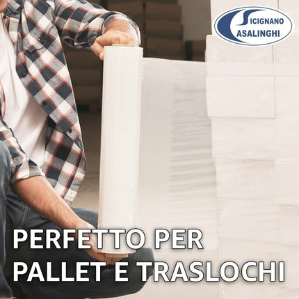 Casalinghi Sicignano Film Estensibile Manuale Bianco per Imballaggi 1-3-6 Bobine 2,6kg 50cm Anima Ø4,7cm Casalinghi Sicignano