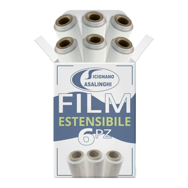Casalinghi Sicignano Film Estensibile Manuale Bianco per Imballaggi 1-3-6 Bobine 2,6kg 50cm Anima Ø4,7cm 6 Rotoli Casalinghi Sicignano