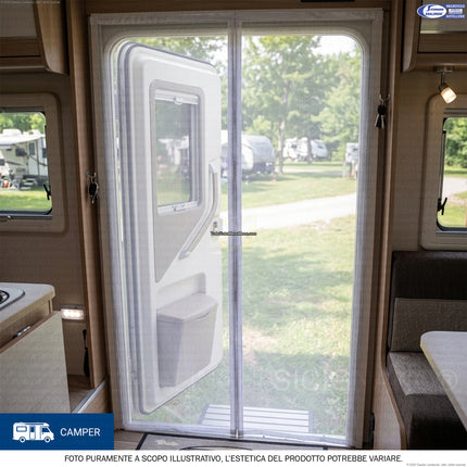 Zanzariera Magnetica WelkHOME Kalamitika | Tenda Auto-Chiudente per Porte e Balconi | Montaggio in 3 Minuti Senza Fori | Tessuto Bianco Alta Luce (120x220 cm / 140x230 cm) Due Esse