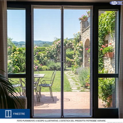 Zanzariera Magnetica WelkHOME Kalamitika | Tenda Auto-Chiudente per Porte e Balconi | Montaggio in 3 Minuti Senza Fori | Tessuto Bianco Alta Luce (120x220 cm / 140x230 cm) Due Esse