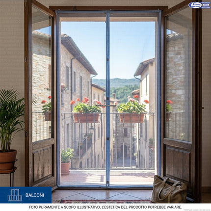 Zanzariera Magnetica WelkHOME Kalamitika | Tenda Auto-Chiudente per Porte e Balconi | Montaggio in 3 Minuti Senza Fori | Tessuto Bianco Alta Luce (120x220 cm / 140x230 cm) Due Esse