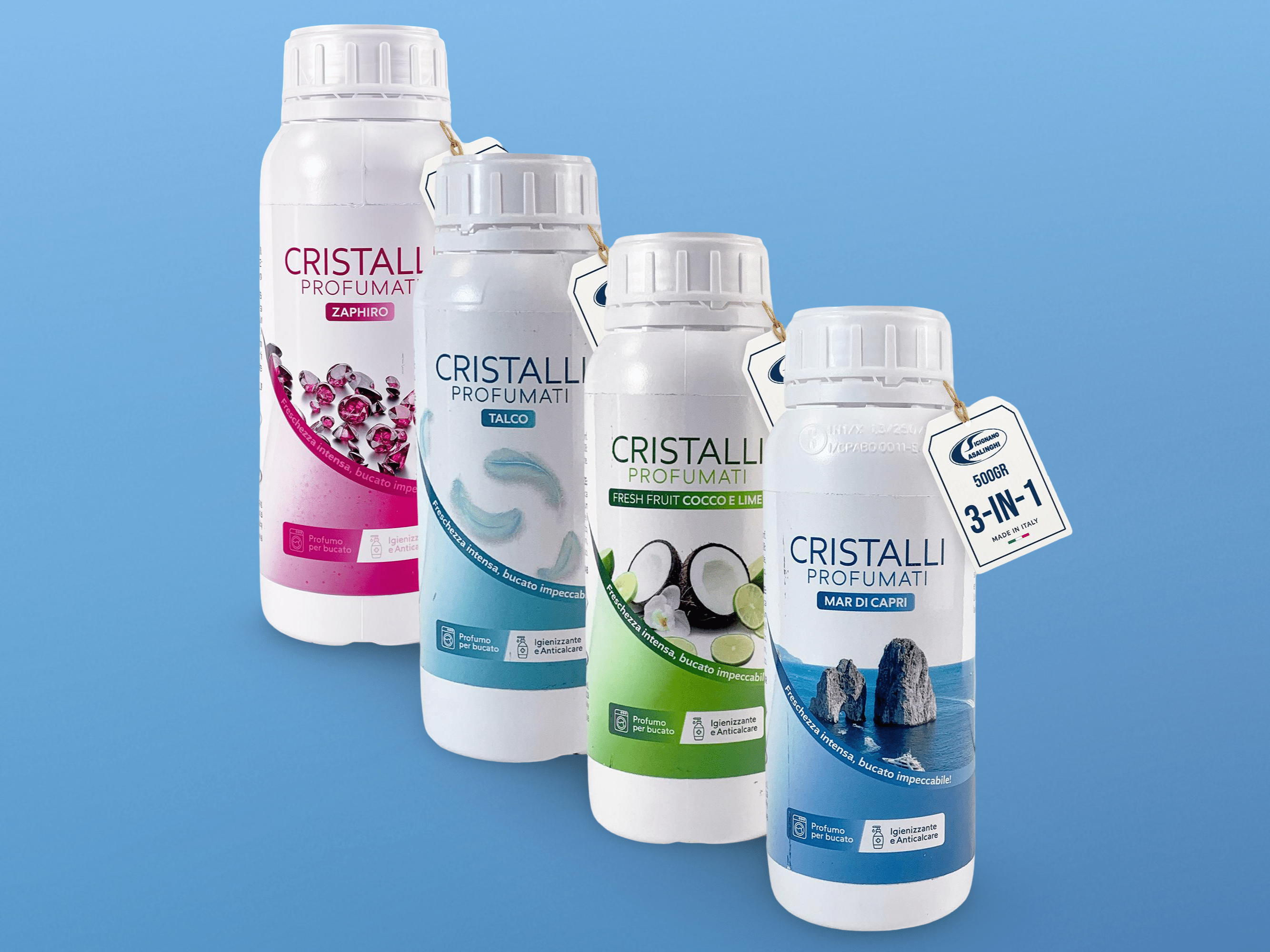Cristalli Profumati Sicignano 500 g |  3‑in‑1 Made in Italy - Tutto Tutto Meno Meno®