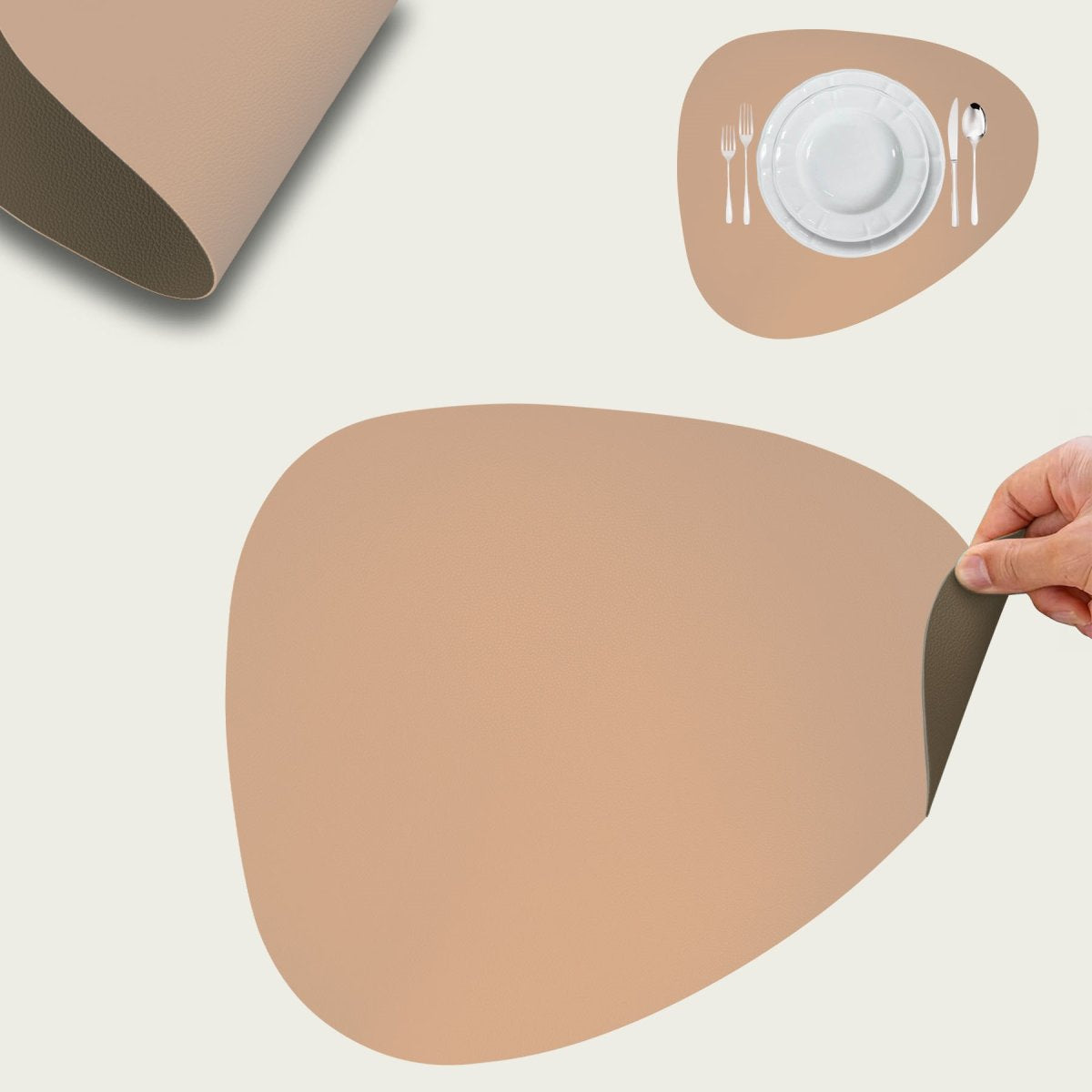Sottopiatto in Similpelle 45x37 cm – Eleganza e Protezione per la Tua Tavola! Tortora Rosa Arca