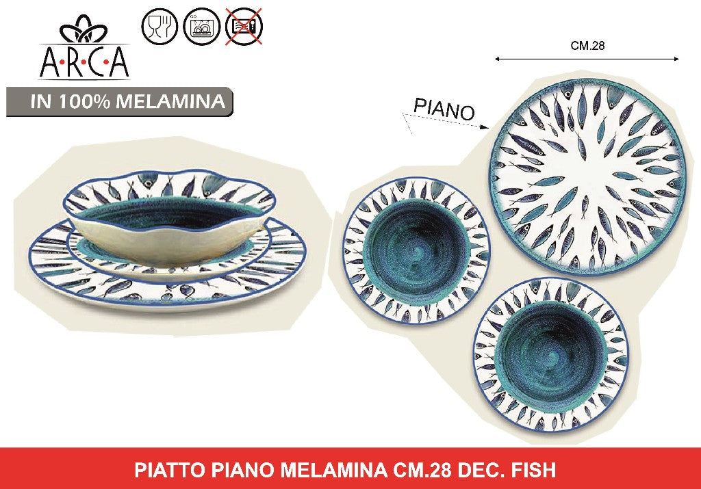Arca PIATTO PIANO MELAMINA CM.28 DEC. FISH Arca