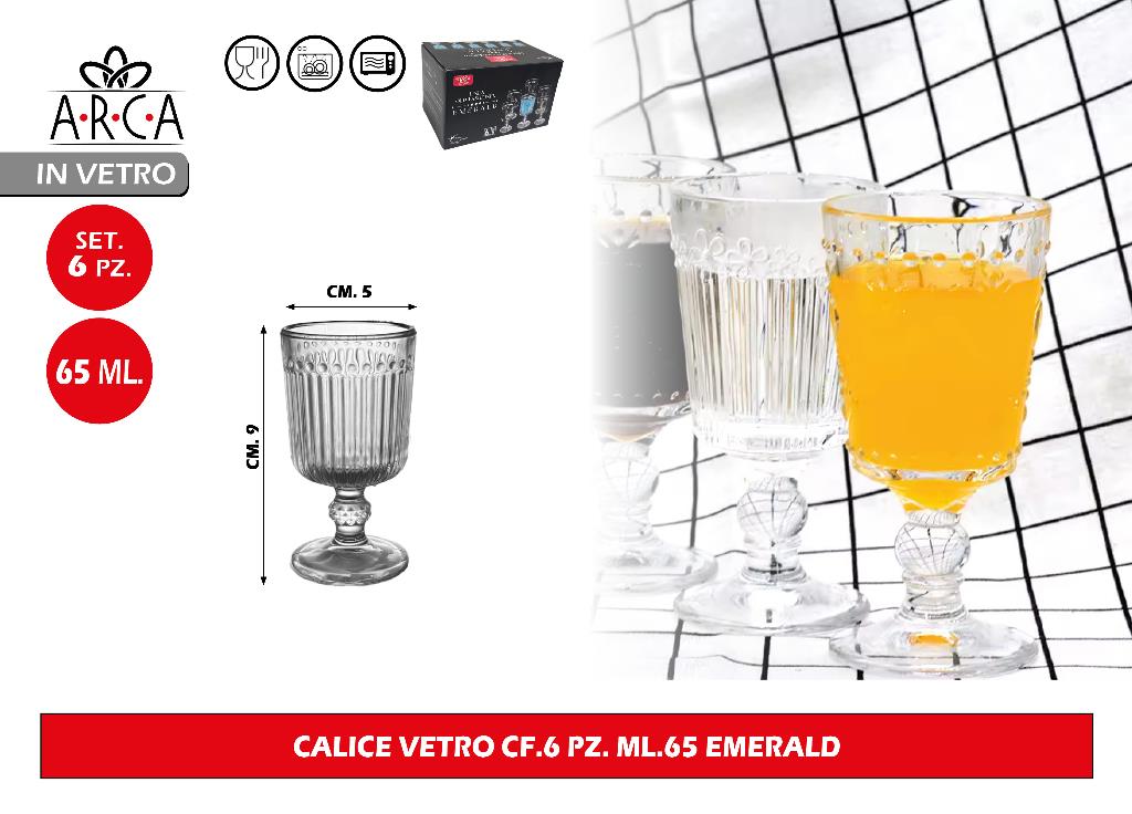 Arca CALICE VETRO CF.6 PZ. ML.65 EMERALD Arca
