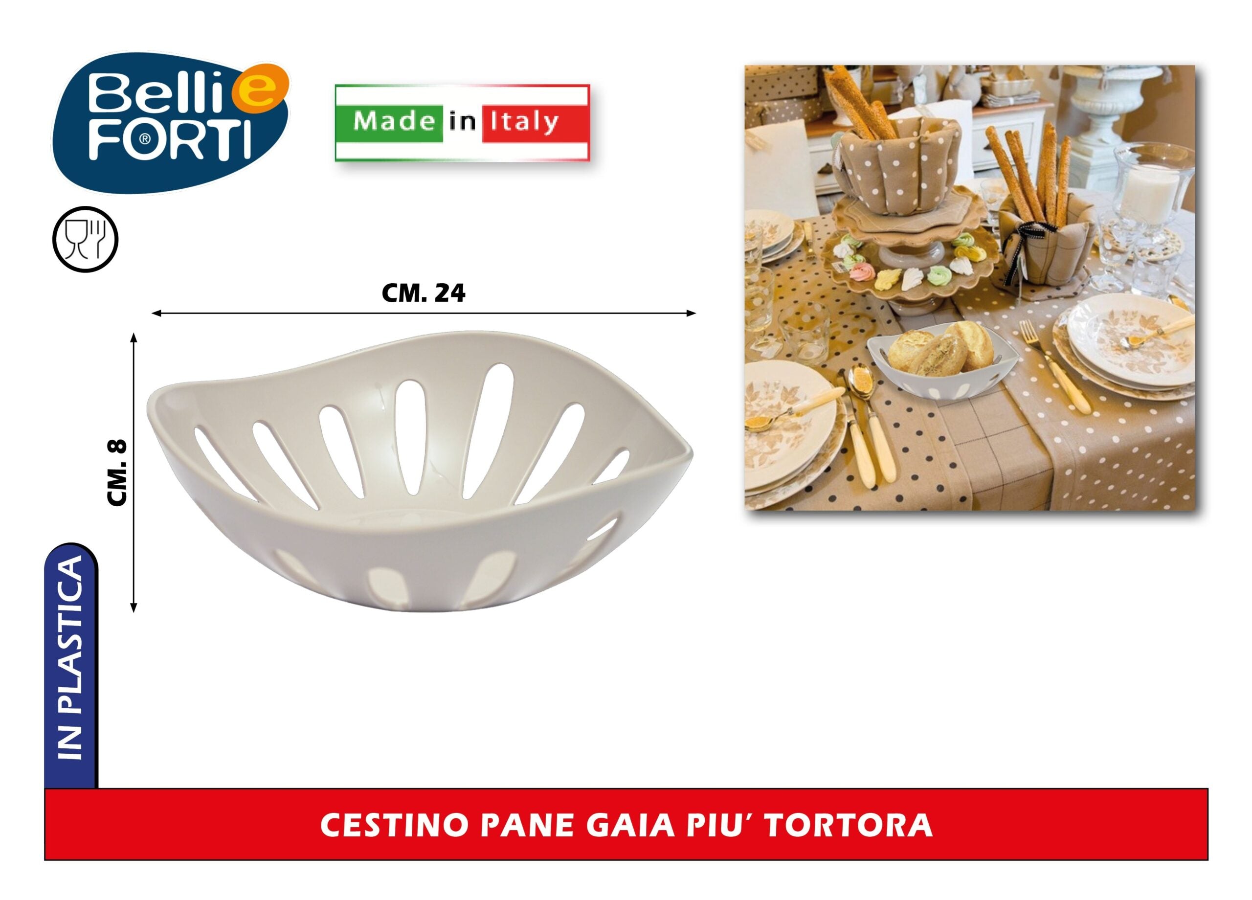 Cestino Pane Gaia Piu' Tortora Belli & Forti