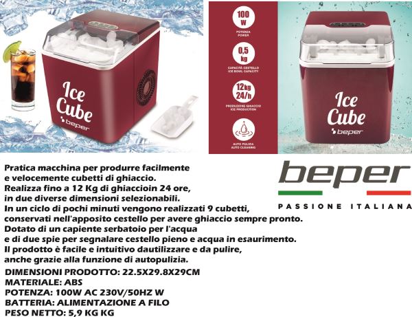 Beper Macchina Per Ghiaccio 100W Beper