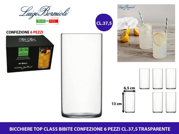 Bormioli Rocco Bicchiere Top Class Multiuso Conf. 6 Pz. Diverse Capacità 37,5 cl Bormioli Rocco