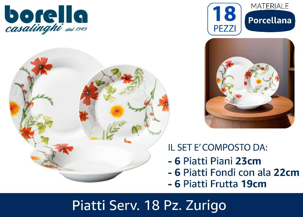 Piatti Serv. 18 Pz. Zurigo Borella Casalinghi srl