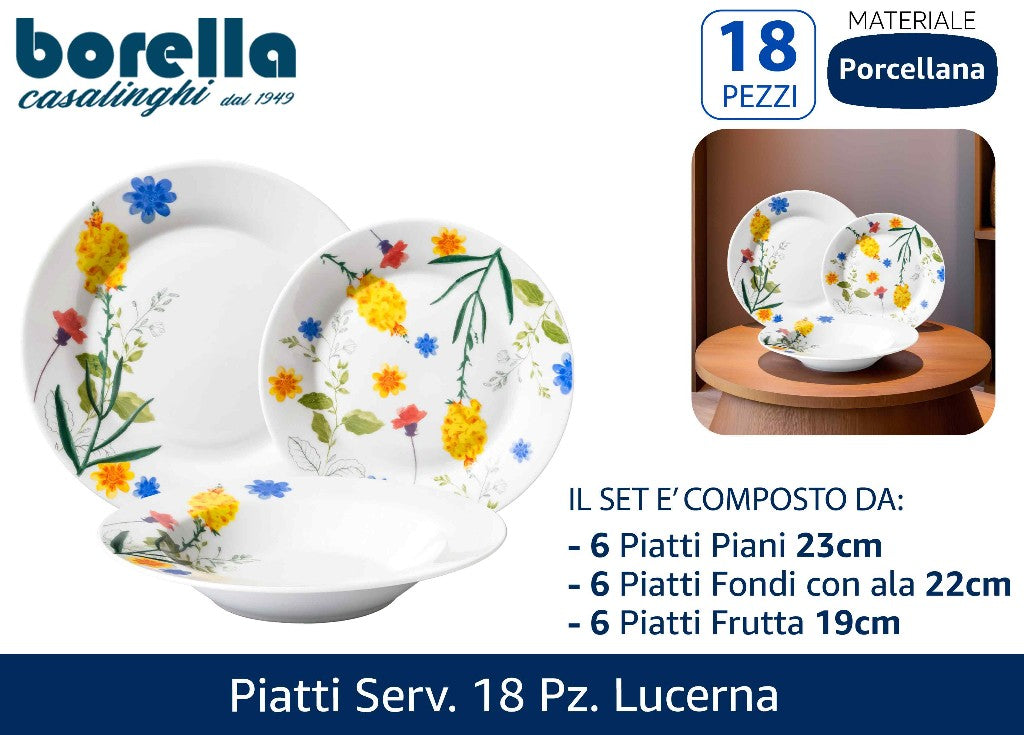 Piatti Serv. 18 Pz. Lucerna Borella Casalinghi srl