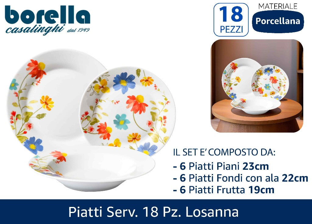 Piatti Serv. 18 Pz. Losanna Borella Casalinghi srl