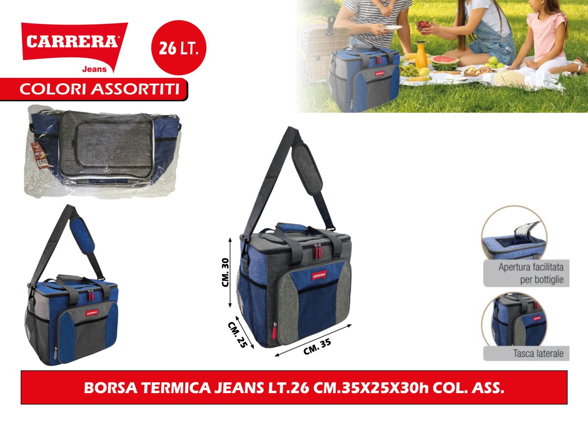 BORSA TERMICA JEANS LT.26 CM.35X25X30h COL. ASS. Carrera Jeans