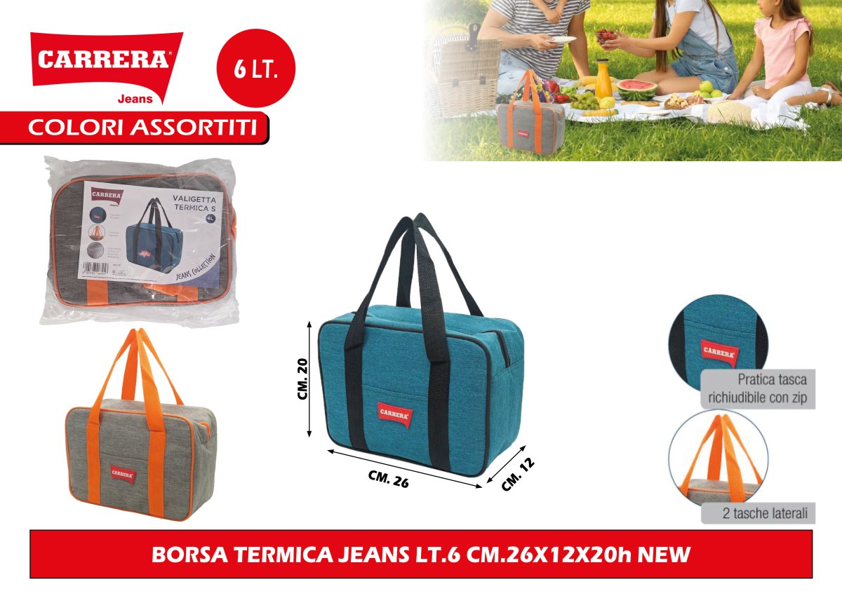 BORSA TERMICA JEANS LT.6 CM.26X12X20h NEW Carrera Jeans