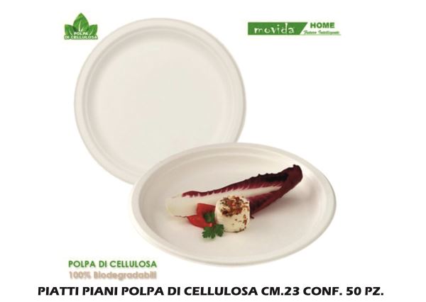 Piatti Piani Bio Ø23cm Confezione 50 Pezzi - Economici e Resistenti per Casa I CasaAmici