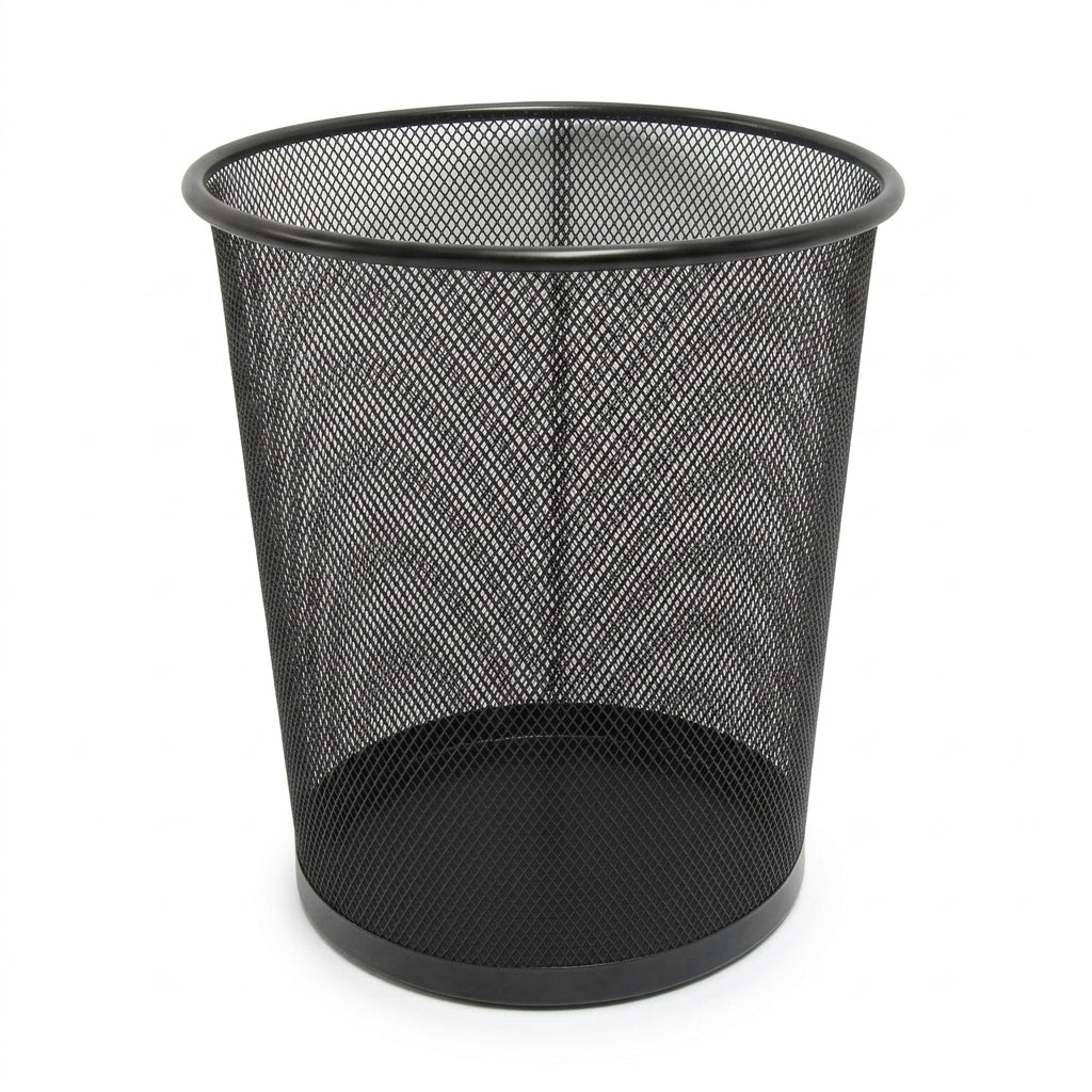 Cestino Gettacarta Metallo Nero 24x26 cm Elegante per Ufficio/Casa Due Esse