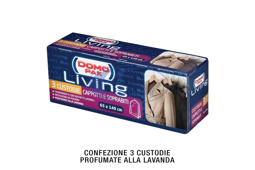 Domo Pak Living Custodia Copriabiti, Piumoni, Coperte, Maglie E Camice Set Multiuso Per Conservazione Cappotti e Soprabiti Domo Pak Living