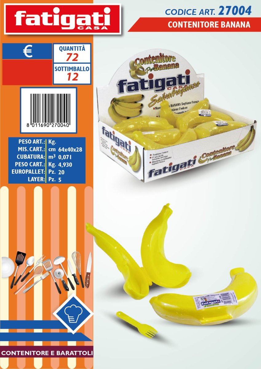 Contenitore per Banana con Forchettina – Sempre Fresca e Pronta al Bisogno! Fatigati