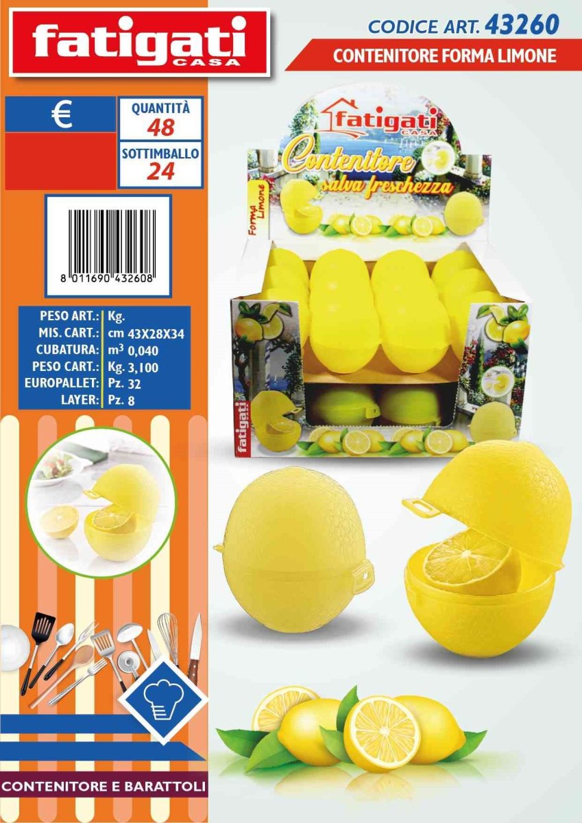 Contenitore Porta Limone – Forma Pratica e Salvafreschezza per il Tuo Frigo! Fatigati