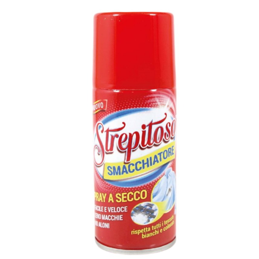 Fatigati Smacchiatore Spray a Secco Strepitoso 150 ml – Rimuove Macchie di Grasso, Olio e Vino da Tutti i Tessuti Fatigati