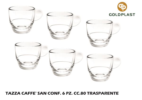 Tazza Caffe' San Conf. 6 Pz. Cc.80 Trasparente Goldplast