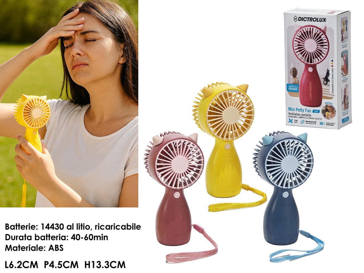 Ventilatore Portatile Ricaricabile Mini Petty Fan General Trade