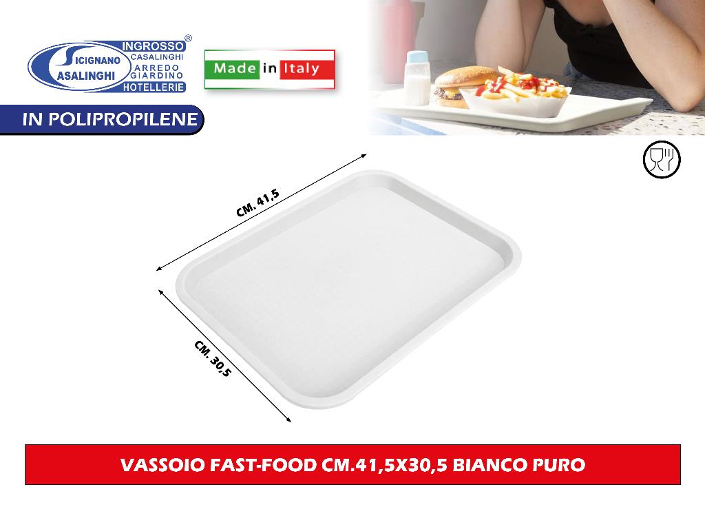 Vassoio Fast Food Polipropilene - Casalinghi Sicignano Bianco Casalinghi Sicignano