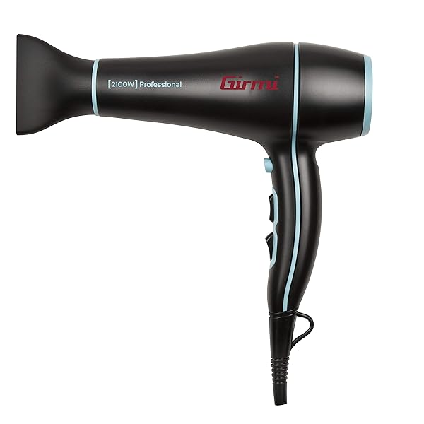 Girmi PH46 Asciugacapelli Professionale, 2100 W, Nero/Azzurro - 680 g Girmi