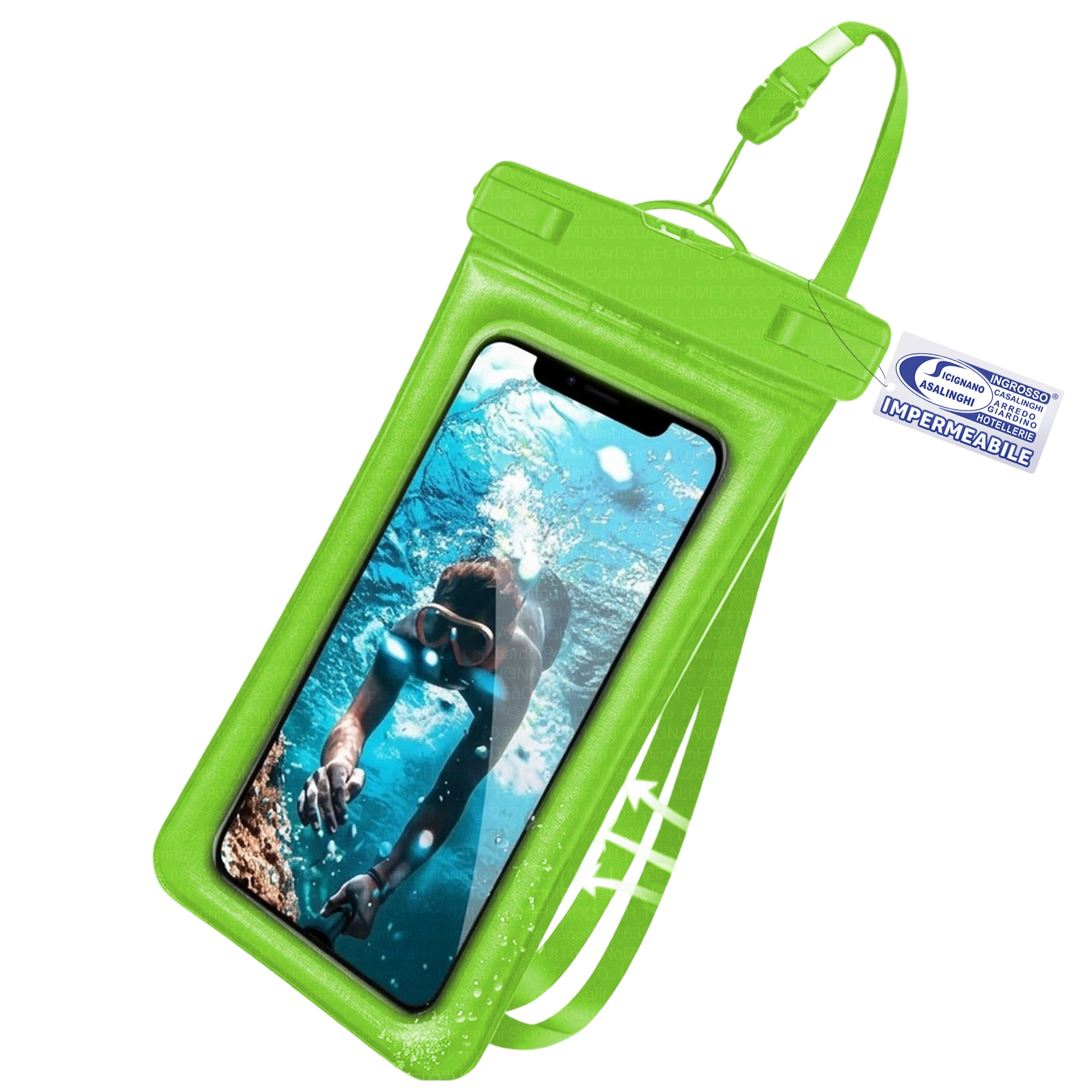 Custodia Impermeabile Imbottita per Smartphone con Laccetto – Universale, Protettiva, Colori Assortiti Due Esse
