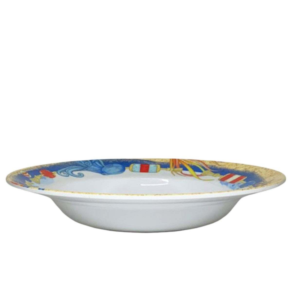Piatto Fondo in Melamina 23 cm Decoro In Fondo al Mare | Piatti Estivi Infrangibili IBCT