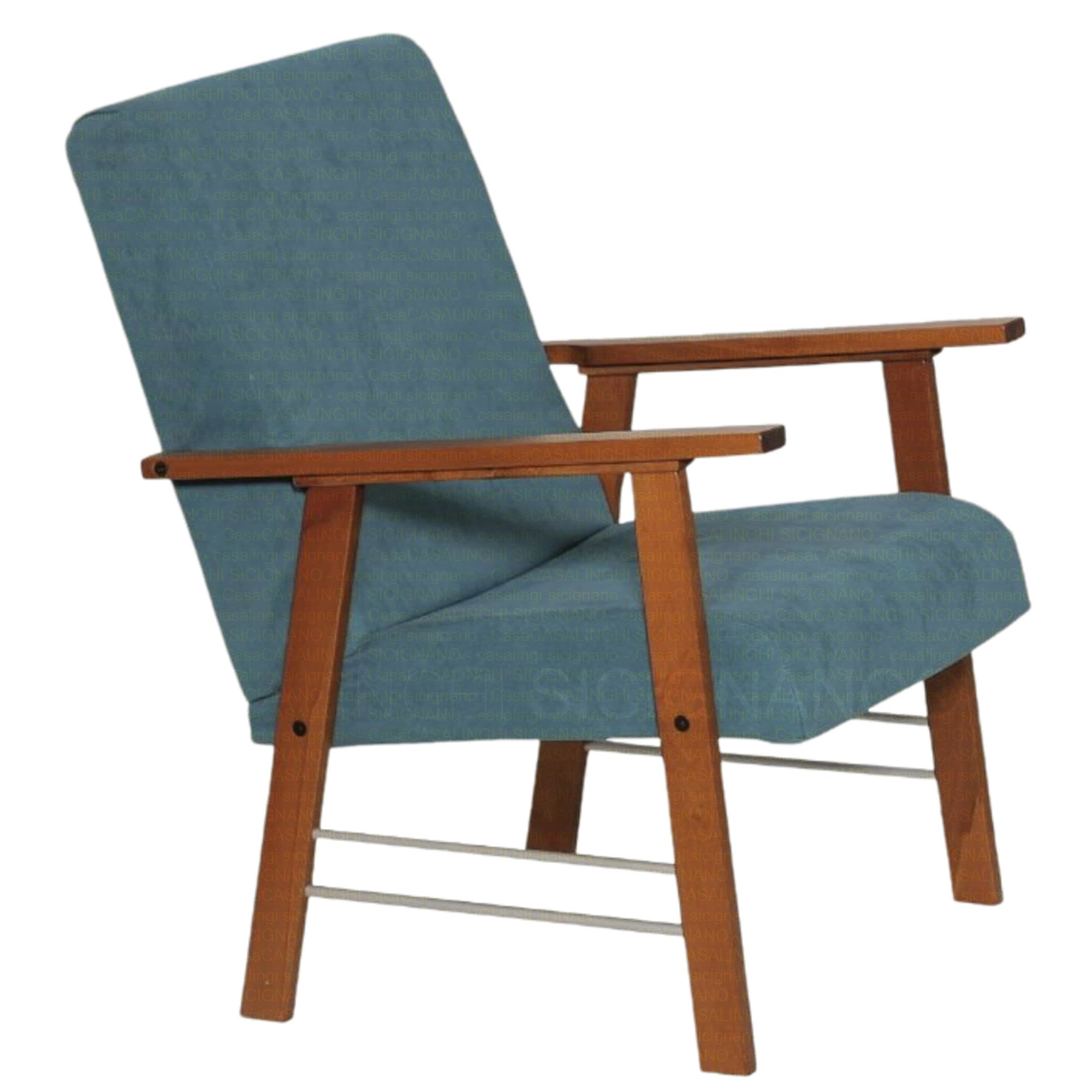 Set Ortigia Poltrone con Divano e Tavolino, 4 Posti, per Interni | 2 Colori - MAS418 Noce Poltrona Maslegno