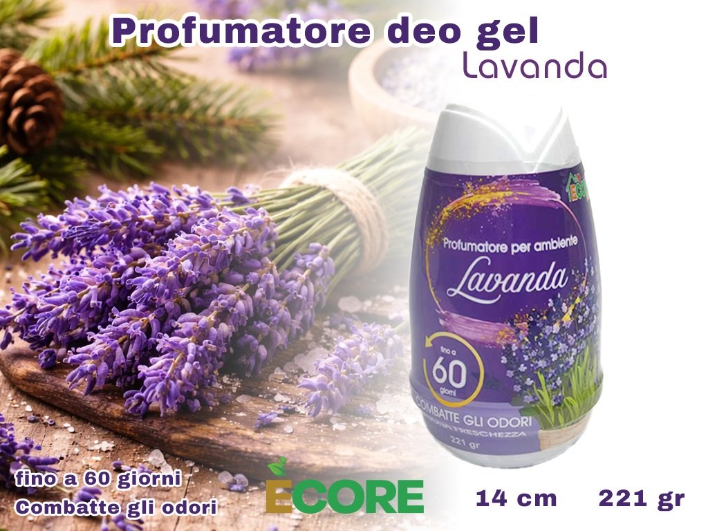 Profumatore Deo Gel 221g Fino a 60gg | Lavanda Vaniglia Oceano Pino Lavanda Ecore Home