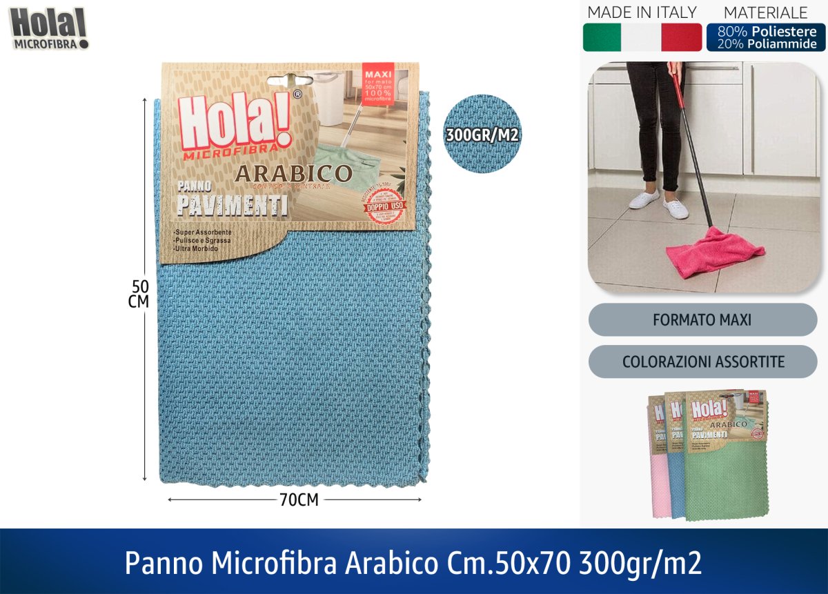 PANNO MICROFIBRA ARABICO CM.50X70 300GR/M2 Hola!