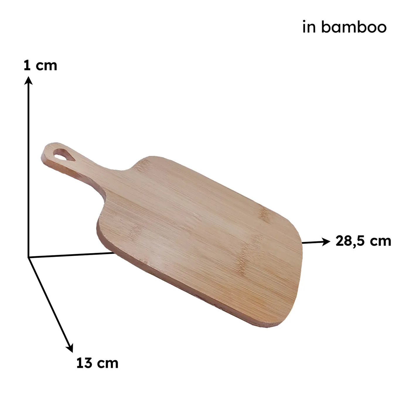Taglieri in Bamboo con Manico o Maniglia Incisa – Vari Formati e Spessori Manico 28.5 × 13 × 1 cm MCHZ