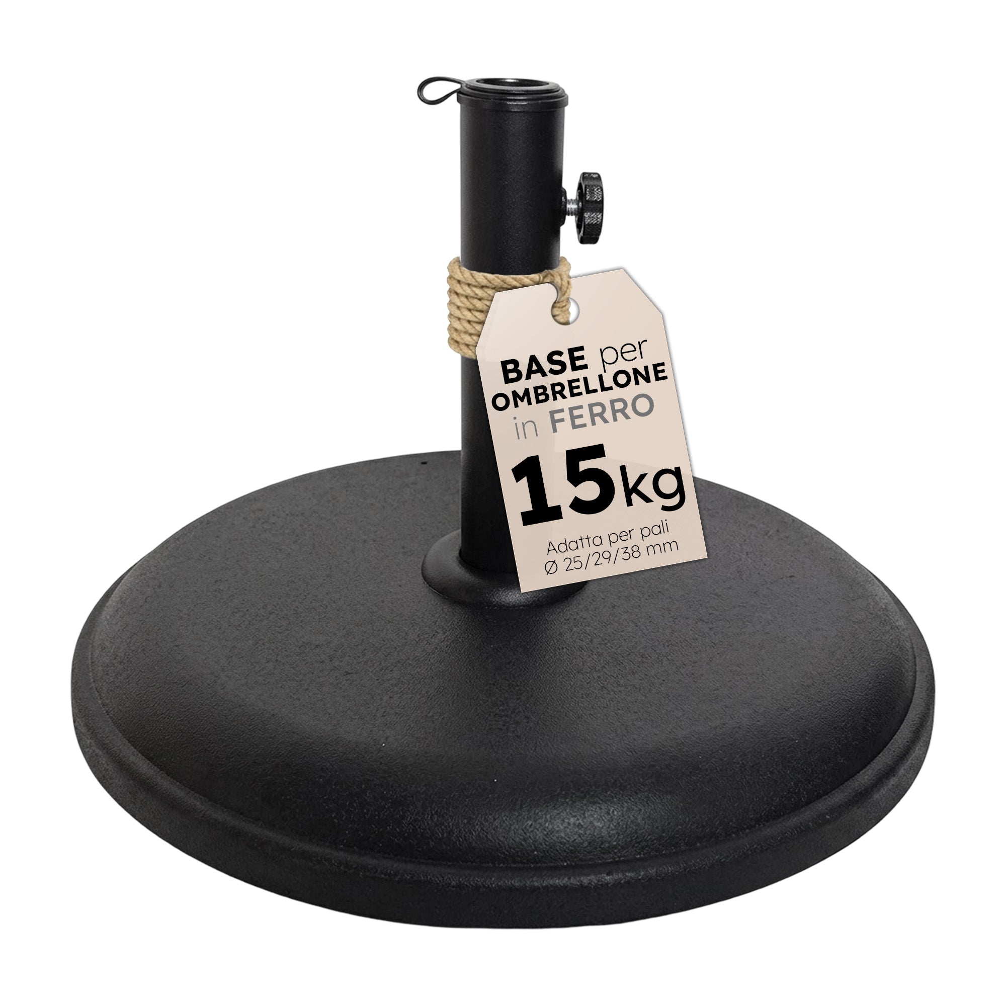 Base per Ombrellone in Ferro - Ovale/Quadrata - 25kg/15kg/12kg Ovale 15KG Due Esse