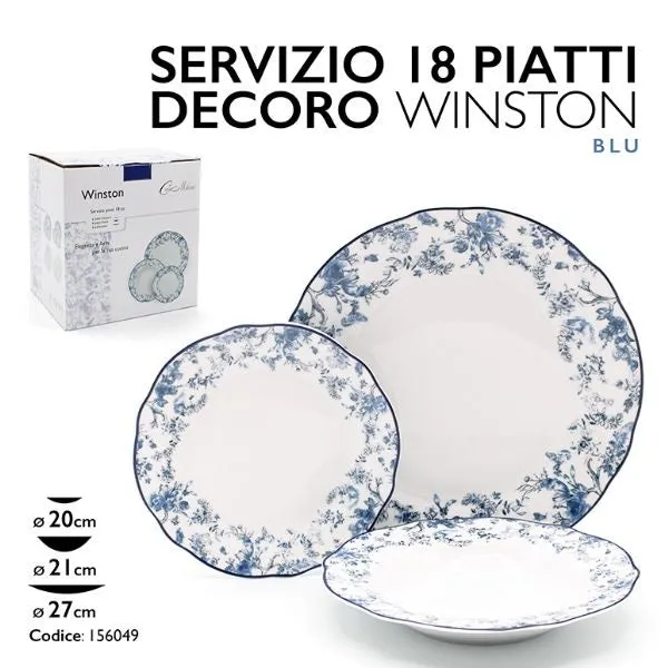 PIATTI SERV. 18 PZ. DEC. WINSTON BLU MMZ
