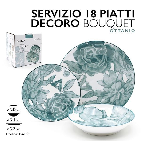 PIATTI SERV. 18 PZ. DEC. BOUQUET OTTANIO MMZ