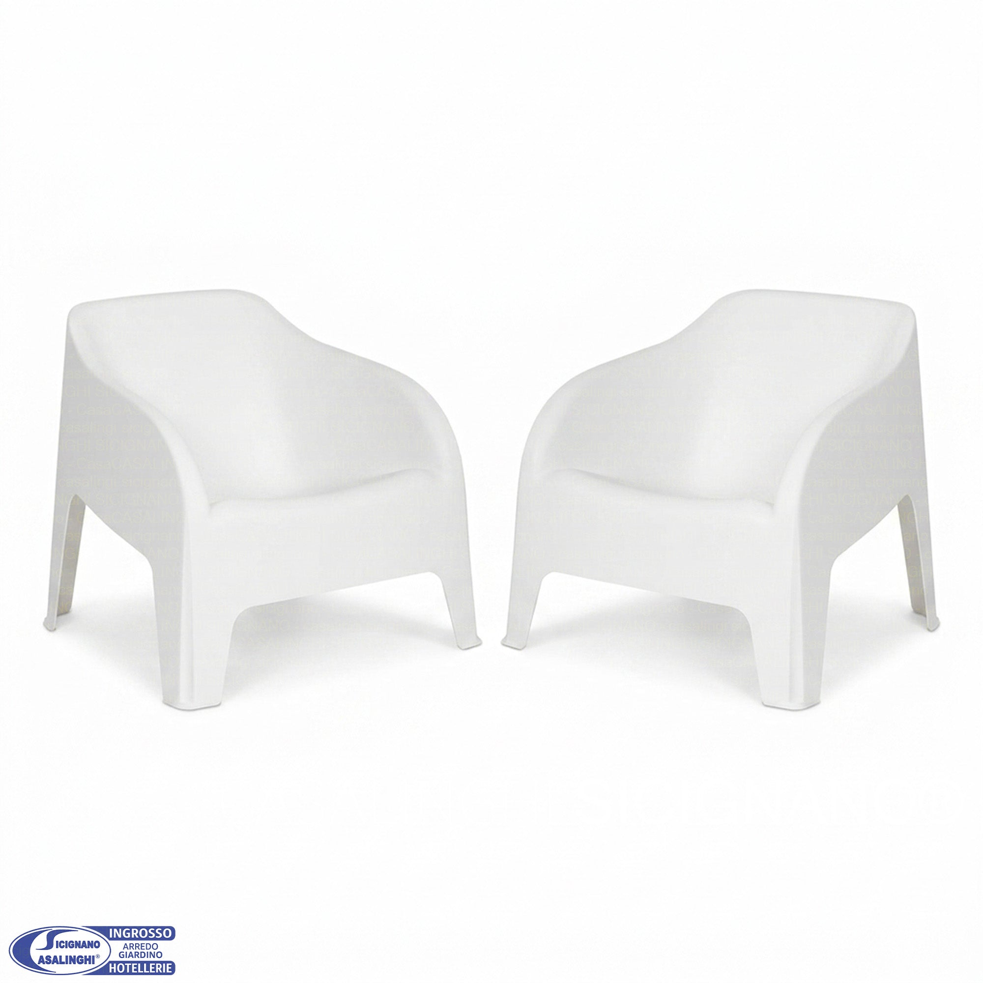 Set 2 Poltrone Petra Toomax da Esterno – Lounge Relax per Giardino e Terrazzo Bianco Plastmeccanica