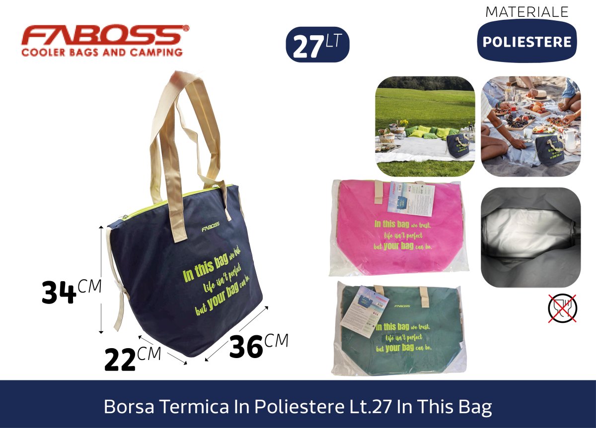 BORSA TERMICA IN POLIESTERE LT.27 IN THIS BAG Faboss