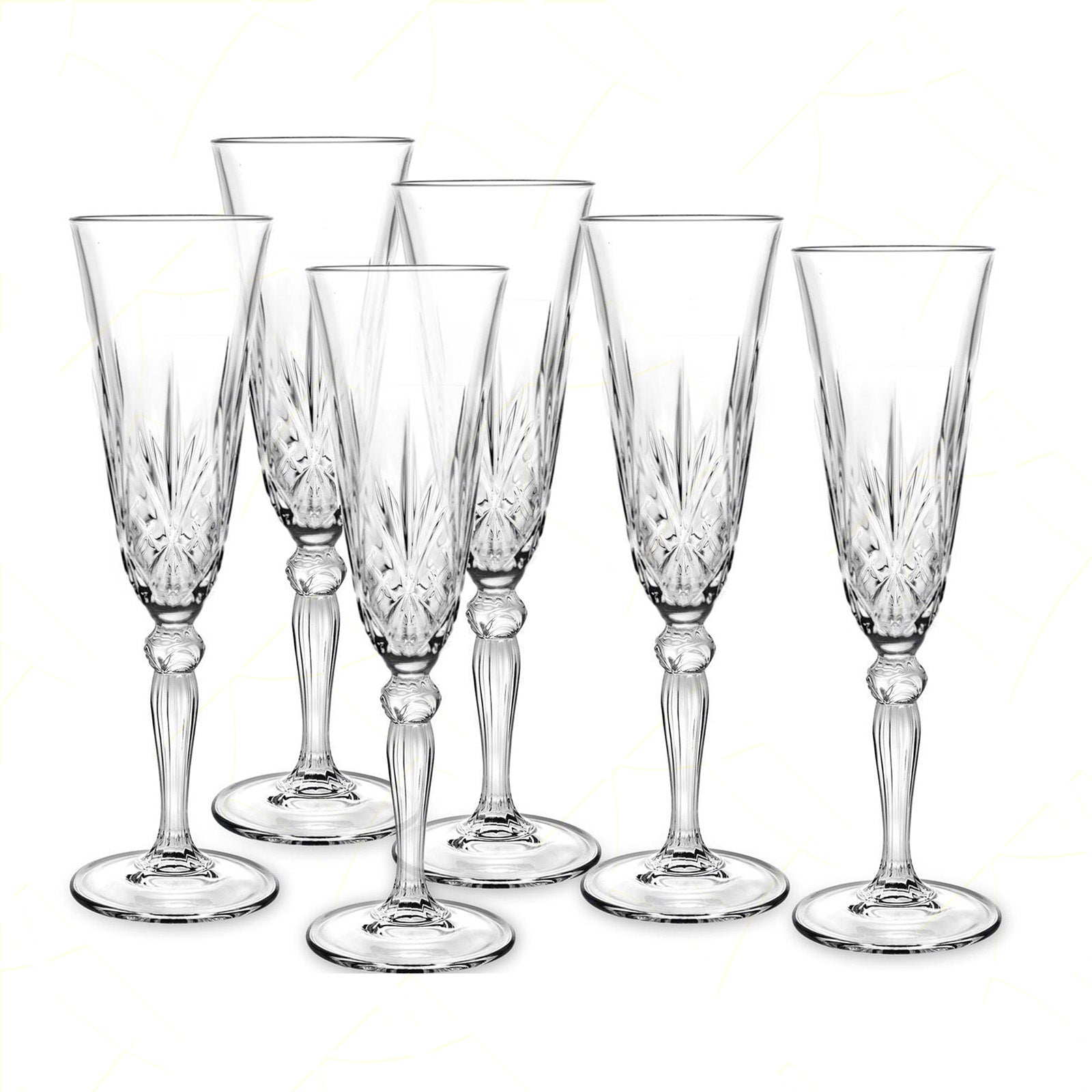 RCR Cristallerie Rcr Bicchiere Da Champagne Calice In Cristallo Da 16Cl Melodia Flute Set 6Pz - Splendente Elegante, Per Matrimoni, Feste, Da Ristorante RCR Cristallerie