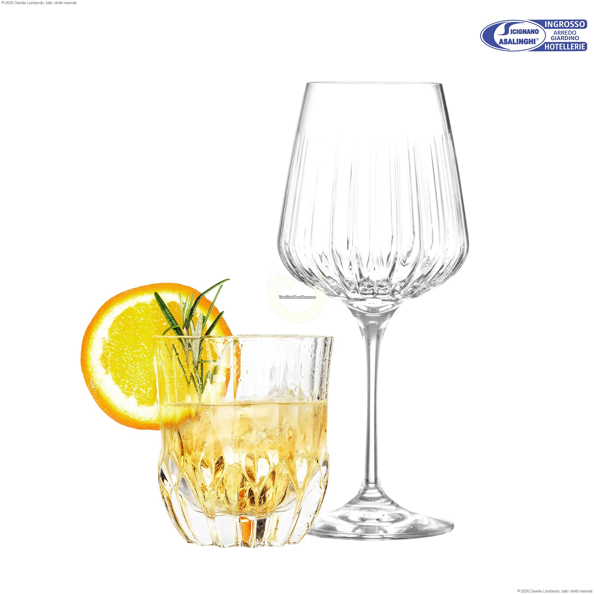 RCR Timeless Spritz 49 cl + Adagio DOF 35 cl Set 12 Pezzi – Servizio Aperitivi, Cocktail e Acqua in Cristallo Luxion® Ecologico, Made in Italy RCR Cristallerie