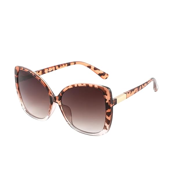 Occhiali da Sole Unisex Lenti Marrone Sfumata Montatura Tartarugata Oversize Forma Farfalla Categoria 3 UV400 Industrie Ottiche Italiane