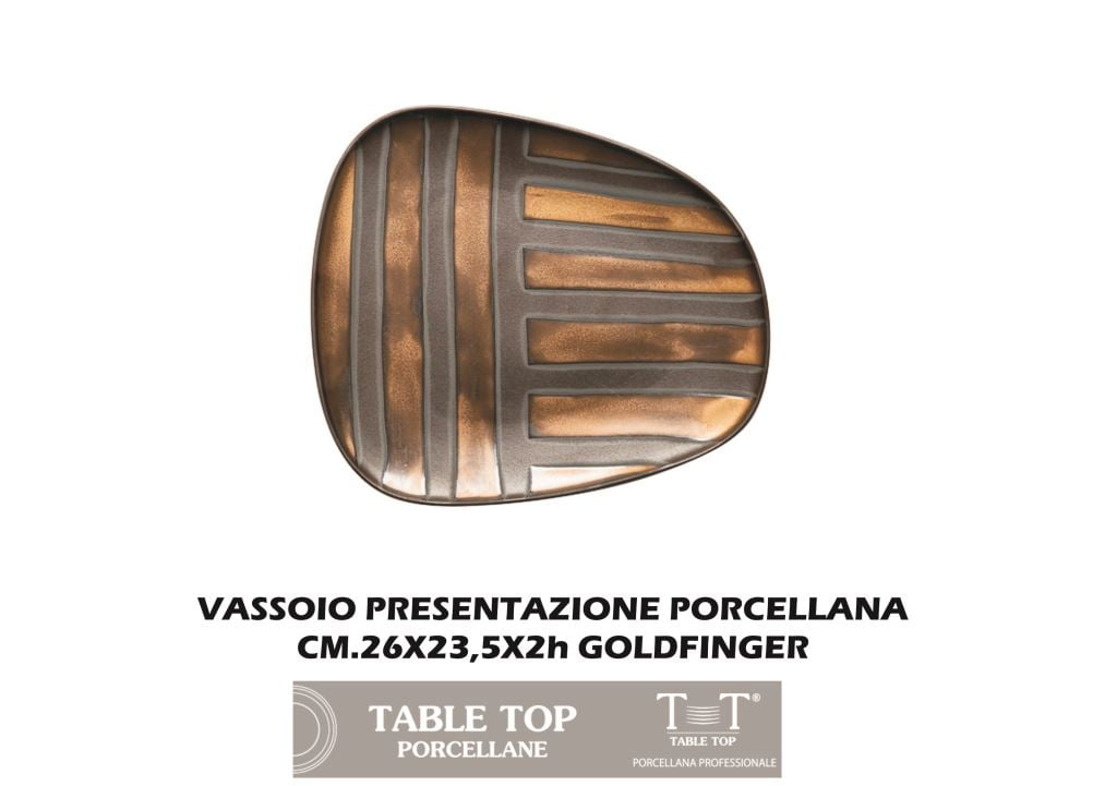 Table Top Vassoio Presentazione In Metallo Con Bordo Decorativo Elegante Per Servire E Esposizione 26x23,5x2 cm Table Top