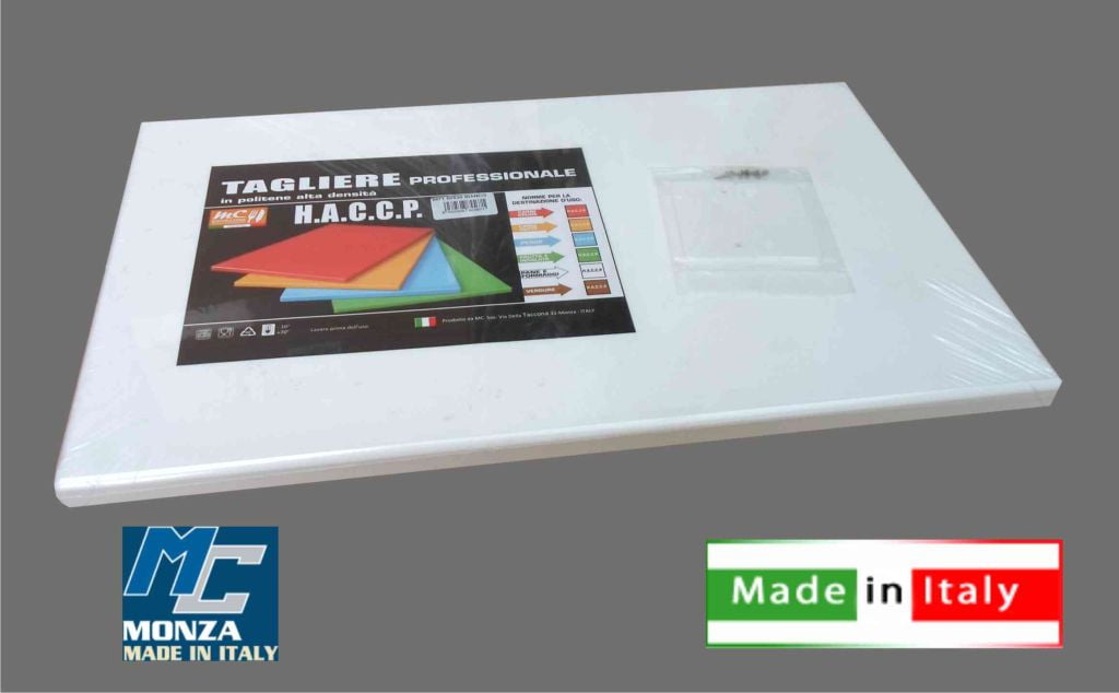 Mc Di Montagner Tagliere Con Fermi Polietilene 60X40X2 Bianco 5641 MC Ristorazione