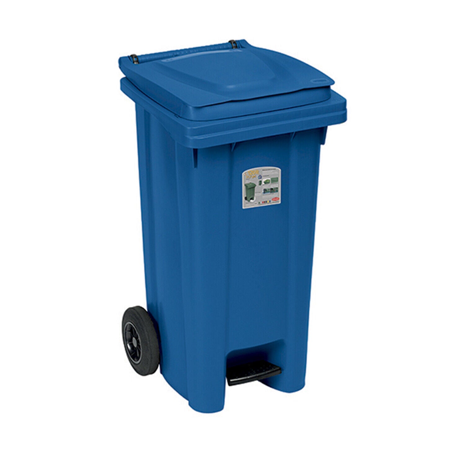 Stefanplast Bidone Urban Eco System Rifiuti Spazzatura Pattumiera Per Raccolta Differenziata Con Ruote Capacità 60L/80L/120L Blu 120L Stefanplast